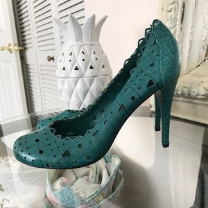 Pour la Victoire Anthropologie Peacock Pumps